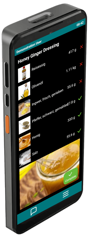 smartTONi mobile app, recipe view on a smartphone